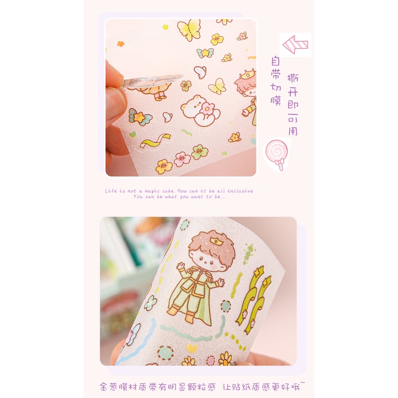 Bộ Sticker Dán Trang Trí Họa Tiết Hoạt Hình Dễ Thương Cho Bé Gái DIY