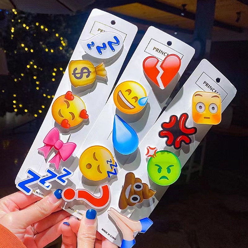 PVN60497 Kẹp Tóc Dễ Thương Emoji Hoạt Hình Phụ Kiện Thời Trang Cho Nữ