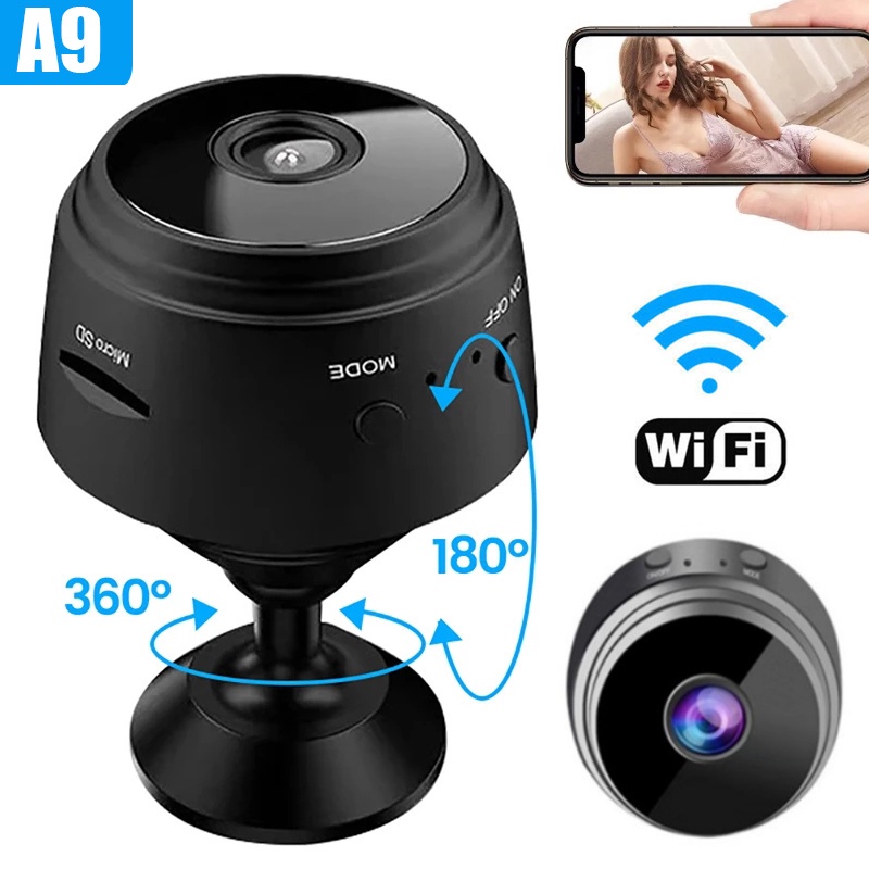 Máy Quay An Ninh A9 Mini 1080p Hd Wifi Không Dây Có Từ Tính Hấp Thụ Giọng Nói Dành Cho ios Android