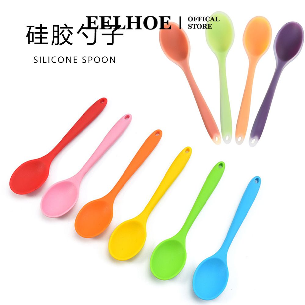 Eelhoe Muỗng Silicone Chịu Nhiệt Thìa Chống Dính Đồ Dùng Nhà Bếp Bộ Đồ Ăn Thìa Học Dụng Cụ Nấu Ăn Dụng Cụ Nhà Bếp Bộ Đồ Ăn Chất Liệu Silicone Được Chọn