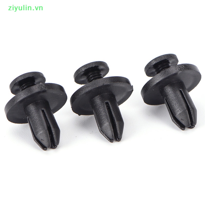 FENDER 50 Đinh Tán Nhựa 6Mm Màu Đen Cho Lá Chắn Bùn Xe Hơi vn