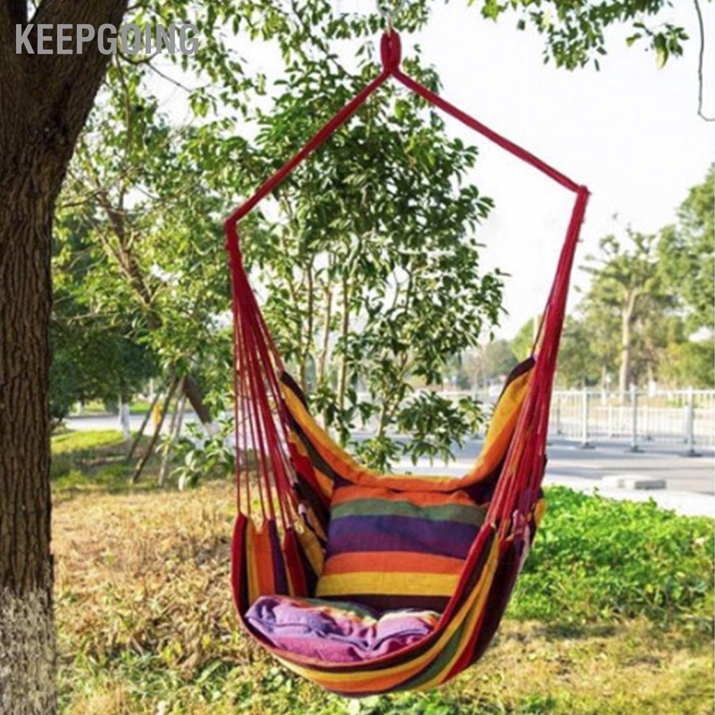 Xích đu cho bé, ghế võng sân vườn, treo xà đơn trong nhà tải  Ghế Võng Vải Di Động Thoải Mái Sọc Nhiều Màu Treo Dây Đu Cho Trong Nhà