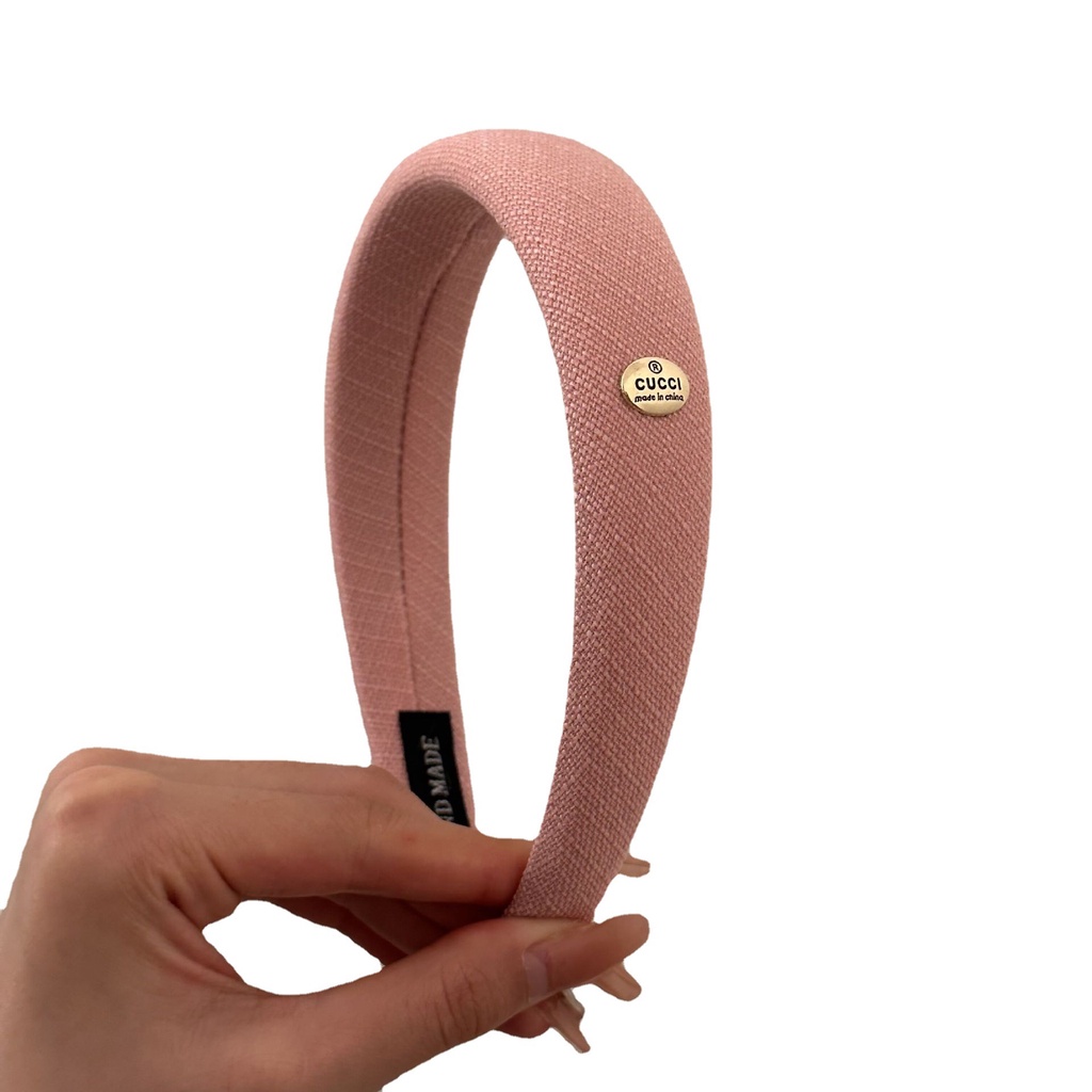 Băng Đô Cài Tóc Bằng Xốp Màu Hồng Phong Cách Pháp