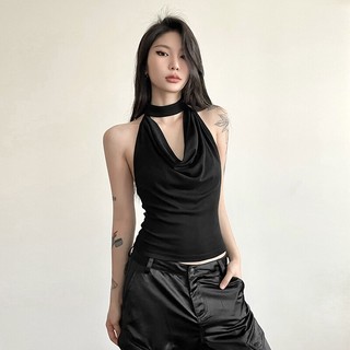 Áo Hai Dây Hở Lưng Màu Trắng Đen Thời Trang Quyến Rũ Cho Nữ