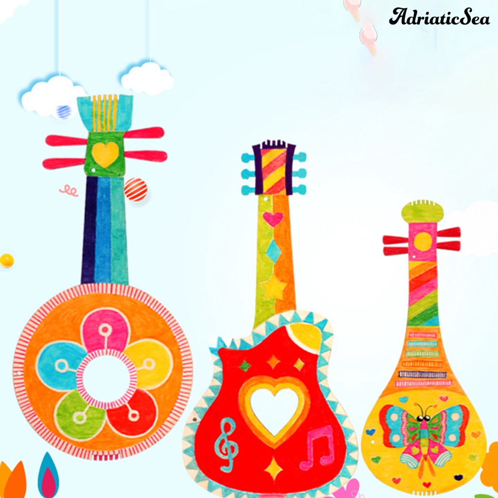 Đàn Guitar Bằng Gỗ Thủ Công DIY Sáng Tạo Cho Bé