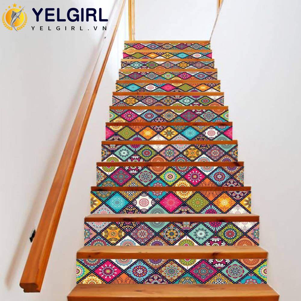 Yelgirla Đề Can Dán Cầu Thang Tự Dính Chống Thấm Nước Dạng Lột