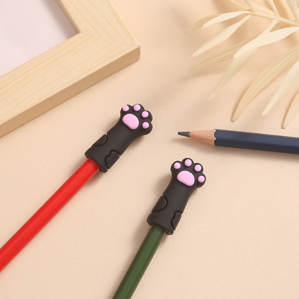 Túi Đựng Bút Bằng Silicon Hình Chân Mèo Hoạt Hình Dễ Thương Cho Học Sinh WJ349