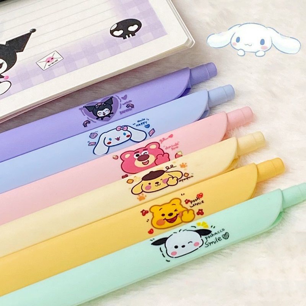 Dòng sanrio văn phòng phẩm ngoại hình cao bút tự động phẳng học sinh thời thơ ấu bàn chải câu hỏi mực bền