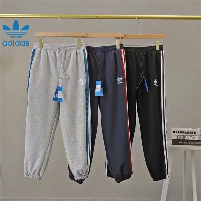 Thêu logo adidas 100% original 260g đan coton quần âu quần dài quần cặp đôi quần unisex quần thể thao quần harem dành cho phụ nữ quần dành cho nam giới