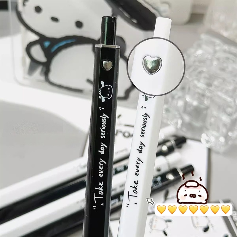 Ins style ink pen sinh viên pacha dog rollerball pen 0.5mm press pen văn phòng phẩm sinh viên