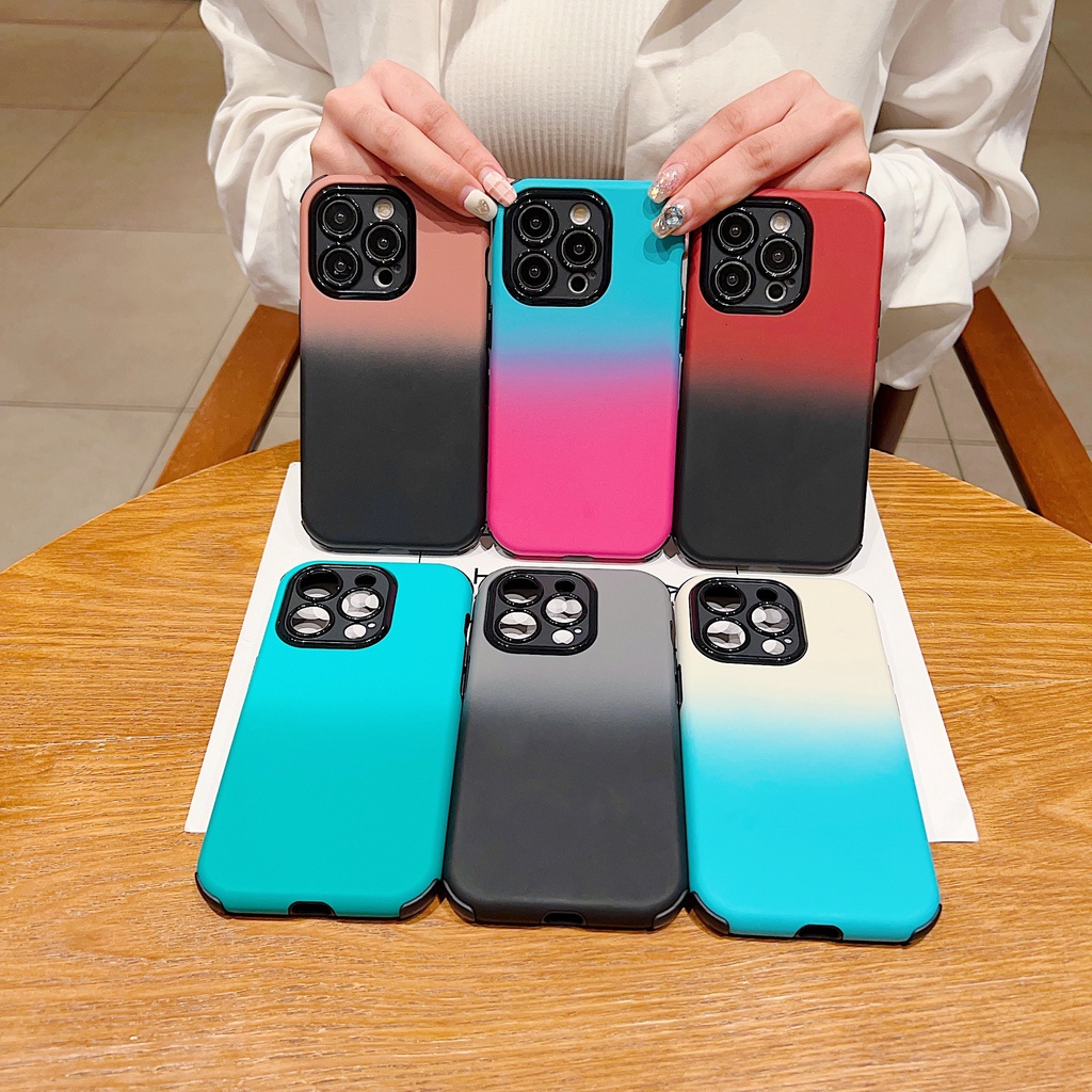 Ốp lưng iPhone Vỏ mờ màu tương phản đơn giản cho iphone14pro max vỏ điện thoại apple 13 11/12 hai-trong-một mới