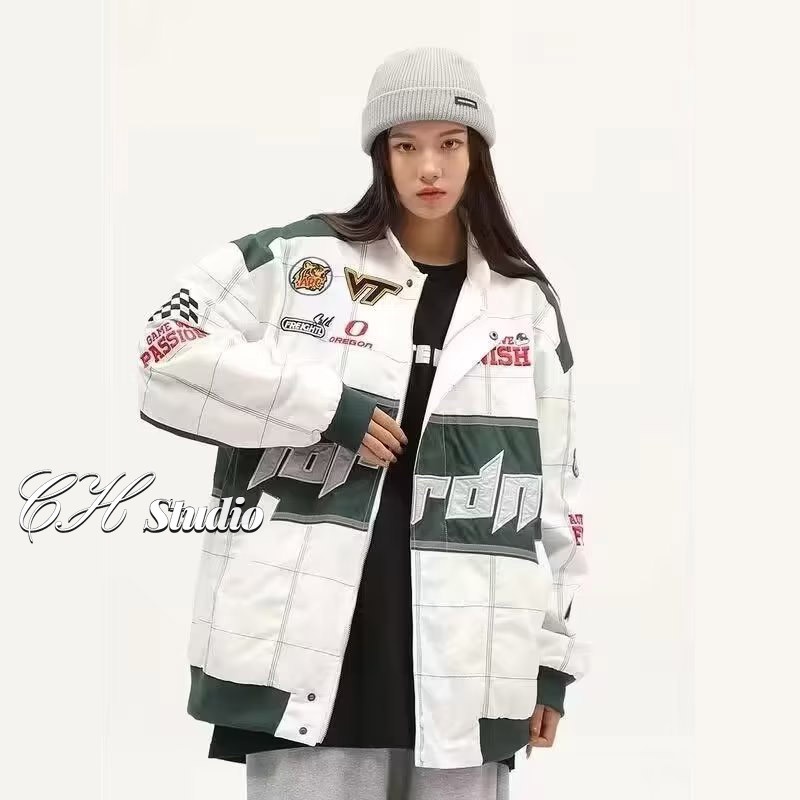 Áo Khoác Bóng Chày Dáng Rộng Thêu Họa Tiết Phong Cách hip hop Âu Mỹ Cổ Điển Thời Trang Xuân Thu Cho Nam
