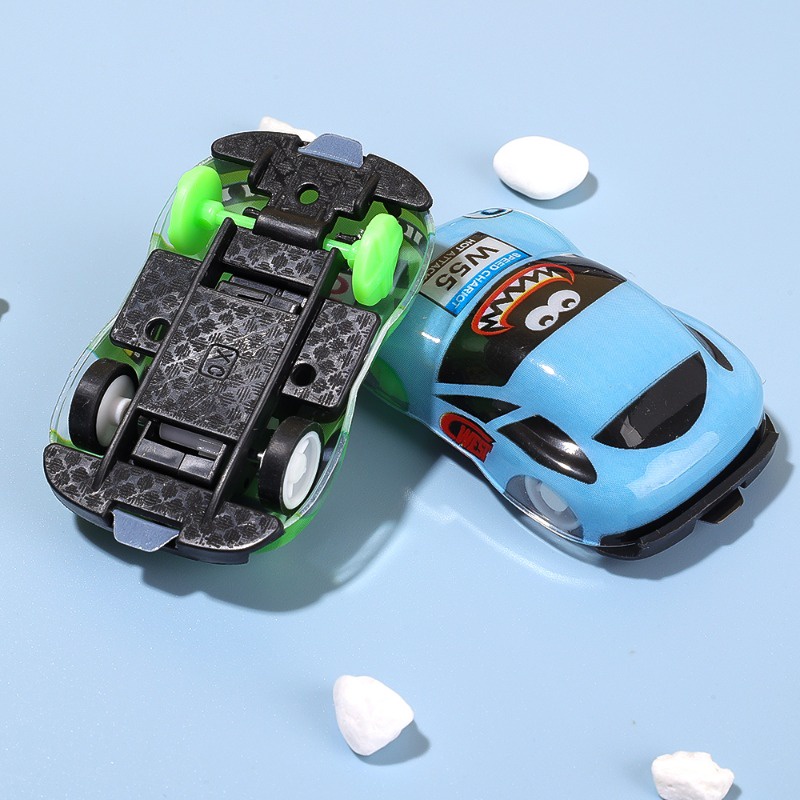 Đồ chơi mô hình vehicl giáo dục cho trẻ em / đồ chơi ô tô kéo mini sáng tạo / 360° Đồ chơi xe lật quà tặng sinh nhật cho bé trai cô gái / phim hoạt hình bằng nhựa đồ chơi dễ thương xe