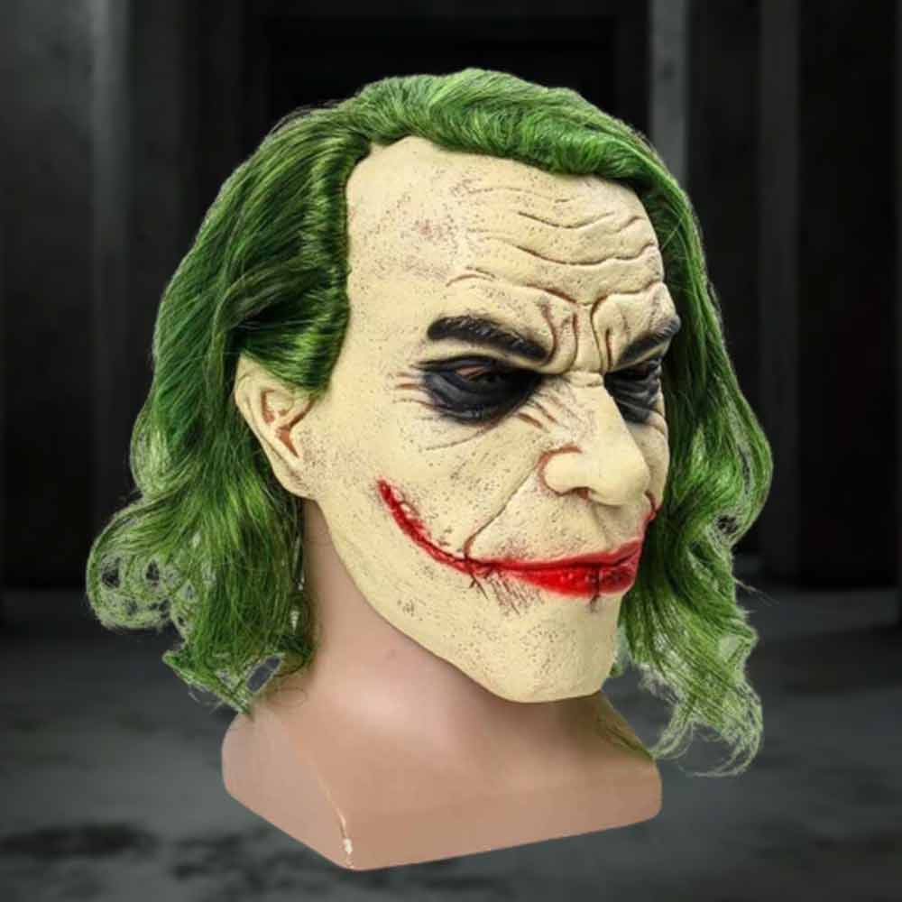 Batman Jack Halloween Mask Green Hair Yellow Face Jack Halloween Horror Joker Mask