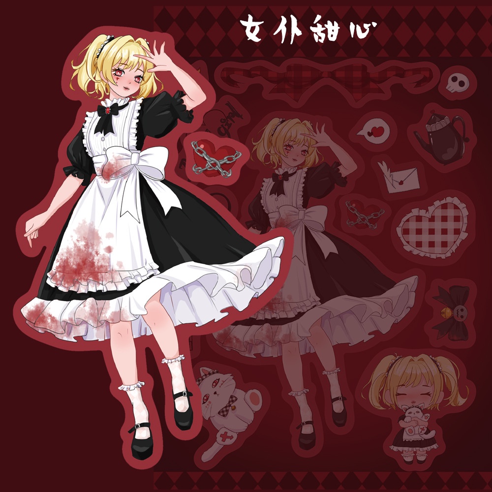 Bộ 8 Miếng Dán Trang Trí Mũ Bảo Hiểm / Bút Chì diy Hình Nhân Vật Hoạt Hình mocha girl guka