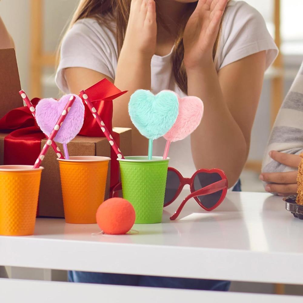 UUMIR Bộ 6 Cây Bút Bi Hình Trái Tim Màu Hồng / Trắng / Xanh Dương Xinh Xắn