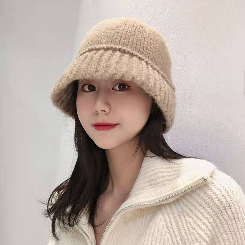 Thời trang bbyter mũ mùa đông cho phụ nữ dệt kim xô len mũ ấm dome panama đen trắng cổ điển mũ xô ngư dân