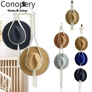 Conopery Giá treo mũ rộng vành mũ boho hand-woven hat rope hanger