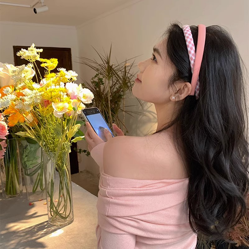 Thời trang hàn quốc dây buộc tóc kẻ sọc đầy màu sắc cho nữ y2k phụ kiện tóc màu hồng ins quà tặng sinh nhật