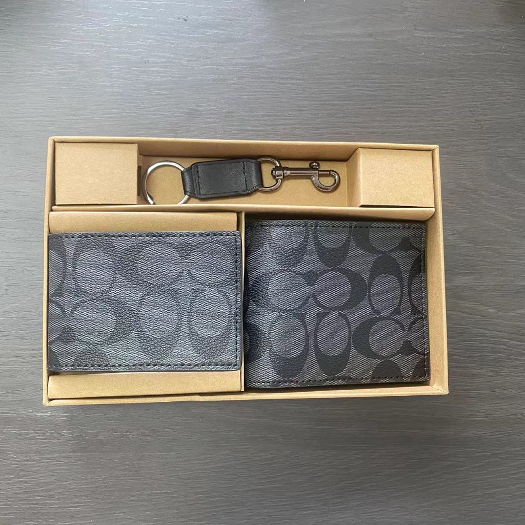 Ví nam wallte ngắn bằng da c0ach