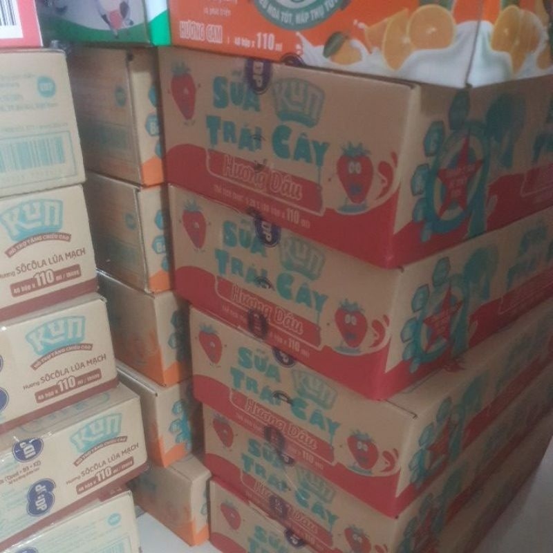 Thùng Sữa Kun 110ml x48 Hộp Cam/dâu/nho/socola/sữa chua uống...