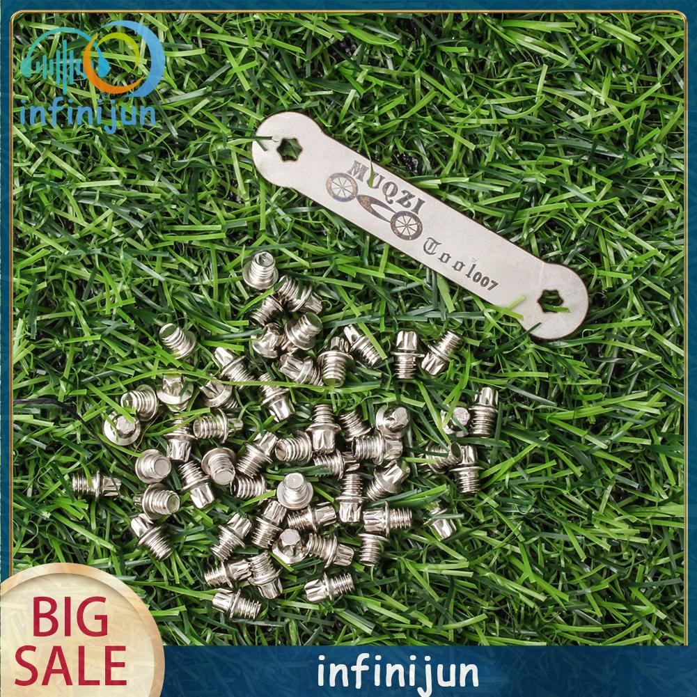 Muqzi 50pcs mountain road bike pedal anti-skid screw set w / offset spanner