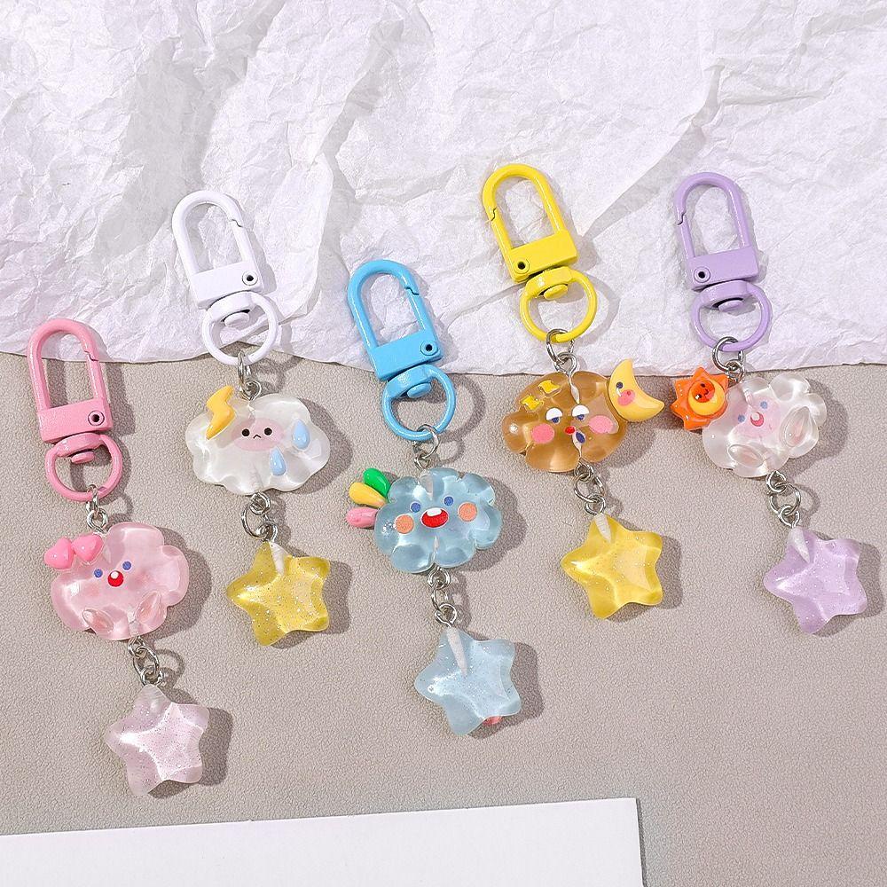Isita Móc Khóa resin Nhỏ Hình Đám Mây Ngôi Sao Đám Mây Bầu Trời Đầy Sao Cho Học Sinh