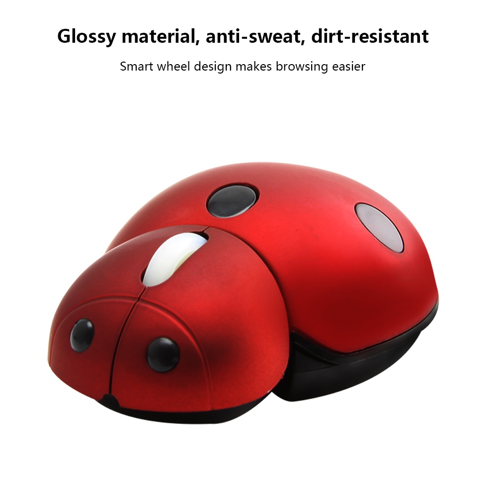 Chuột không dây 2.4ghz phim hoạt hình bọ rùa chuột không dây cho trẻ em văn phòng pc máy tính xách tay chuột