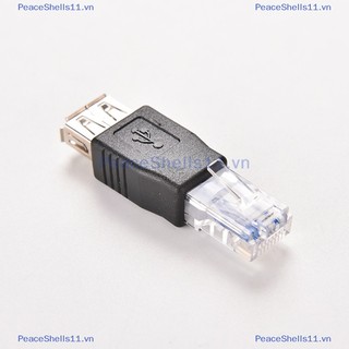 Peaceshells rj45 male to usb af a female adapter socket socket lan network ethernet router plug.