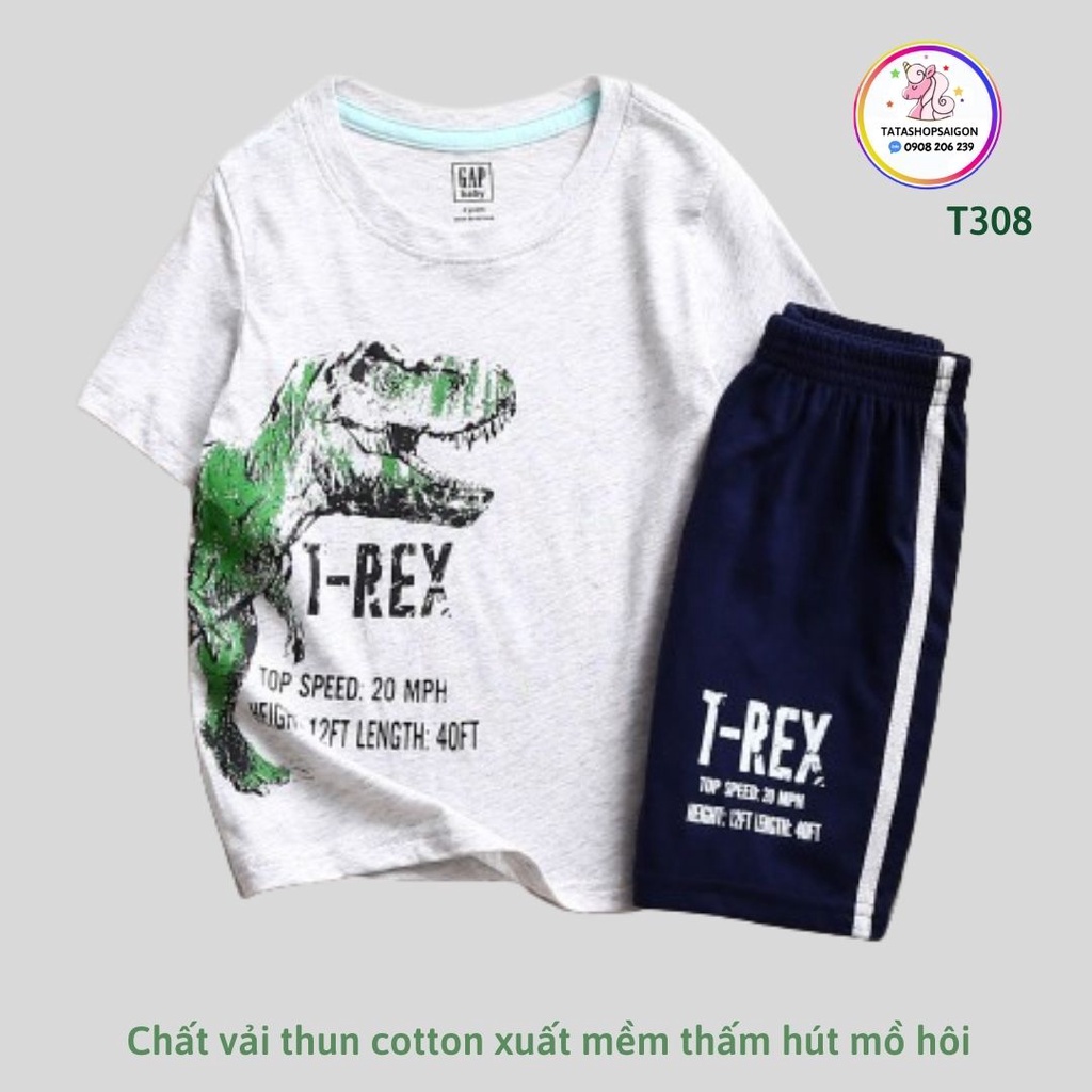 Đồ Bộ Cho Bé Trai 11-40 Kg Cotton Chính Phẩm In Hoạt Hình Hot Trend Mềm Mịn Mát  Set Quần Áo Trẻ Em 1-12 Tuổi T308