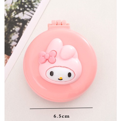 Sanrio Lược Chải Tóc Dạng Gập Tích Hợp Gương Trang Điểm Họa Tiết Hoạt Hình melody cinnamoroll Dễ Thương Tiện Dụng h0003