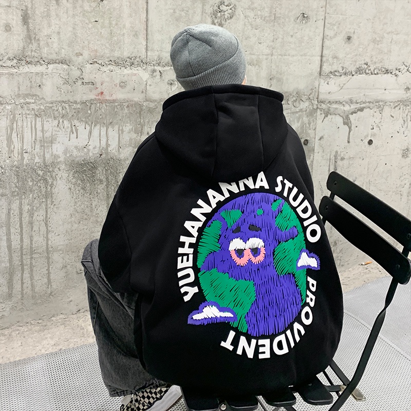 Ifnicefuture Áo khoác Hoodie Nam Hoodie Basic Unisex Nỉ From Rộng Màu Đen