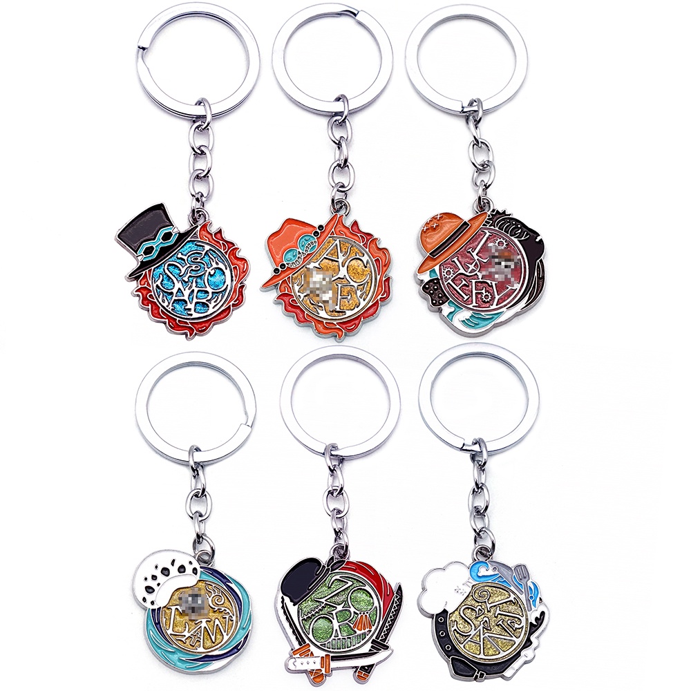 Thiết kế mới luffy zoro sanji keychain ace sabo law keyring anime one piece keychains for men phụ kiện vòng chìa khóa ô tô mặt dây chuyền