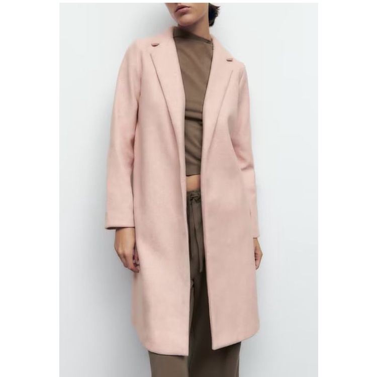 Zara mùa thu và mùa đông áo khoác dài mới áo khoác ve áo dài tay đi lại tính khí 5070420