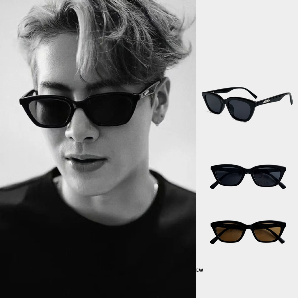 Bản lề kim loại kính mắt mèo chất lượng cao âu mỹ mắt mèo thời trang kính râm kính râm nam high-end gọng nhỏ retro chụp ảnh đường phố cặp đôi kính uv