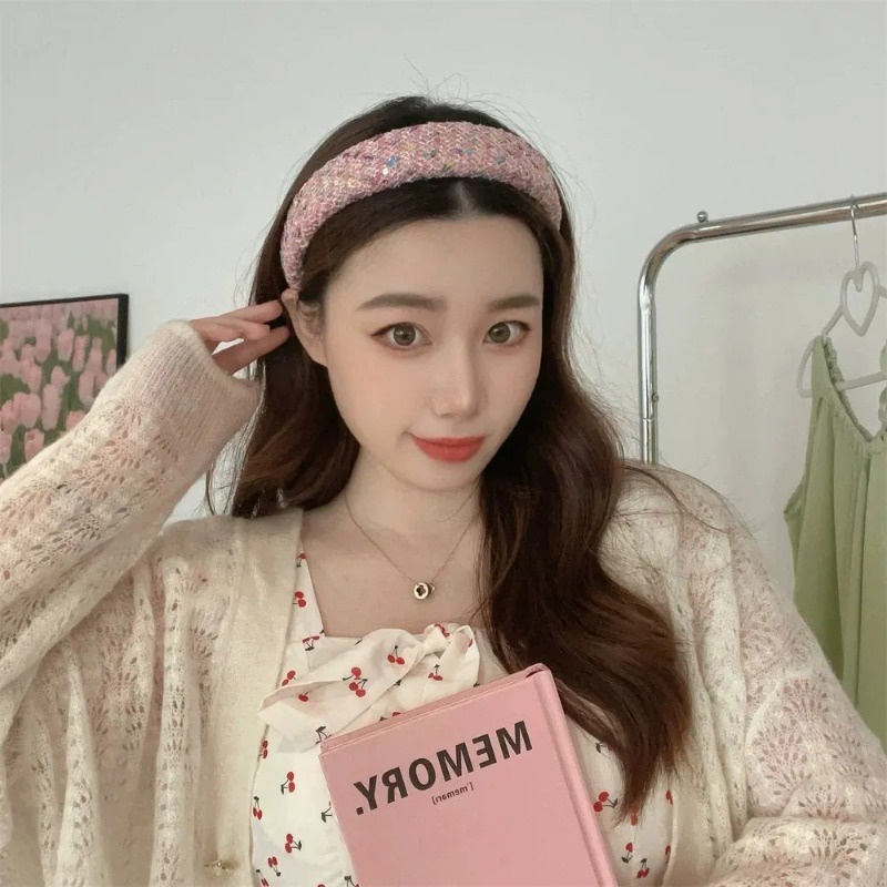 Pink hair band girl's new headwear going out all-match sweet headband