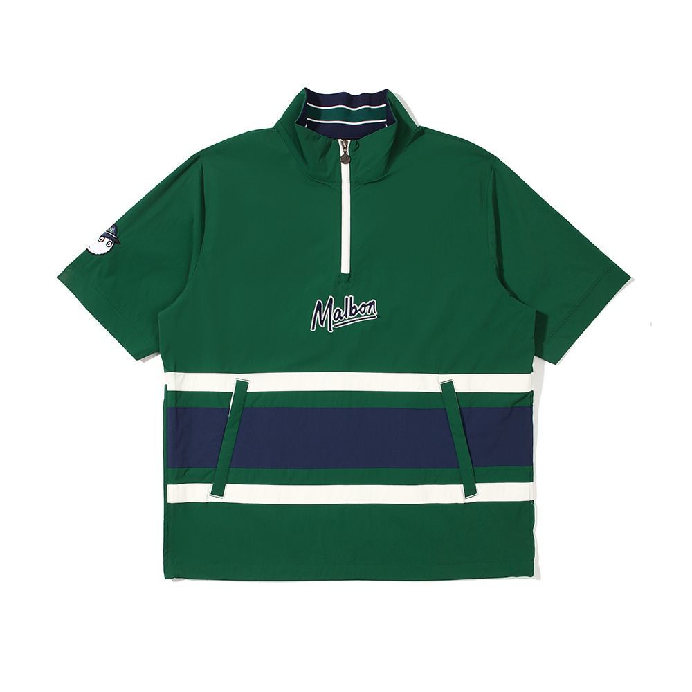 Malbon Áo Khoác Thể Thao Đánh golf Tay Ngắn Cổ Đứng Phối Khóa Kéo Thời Trang Cho Nam Và Nữ skkx
