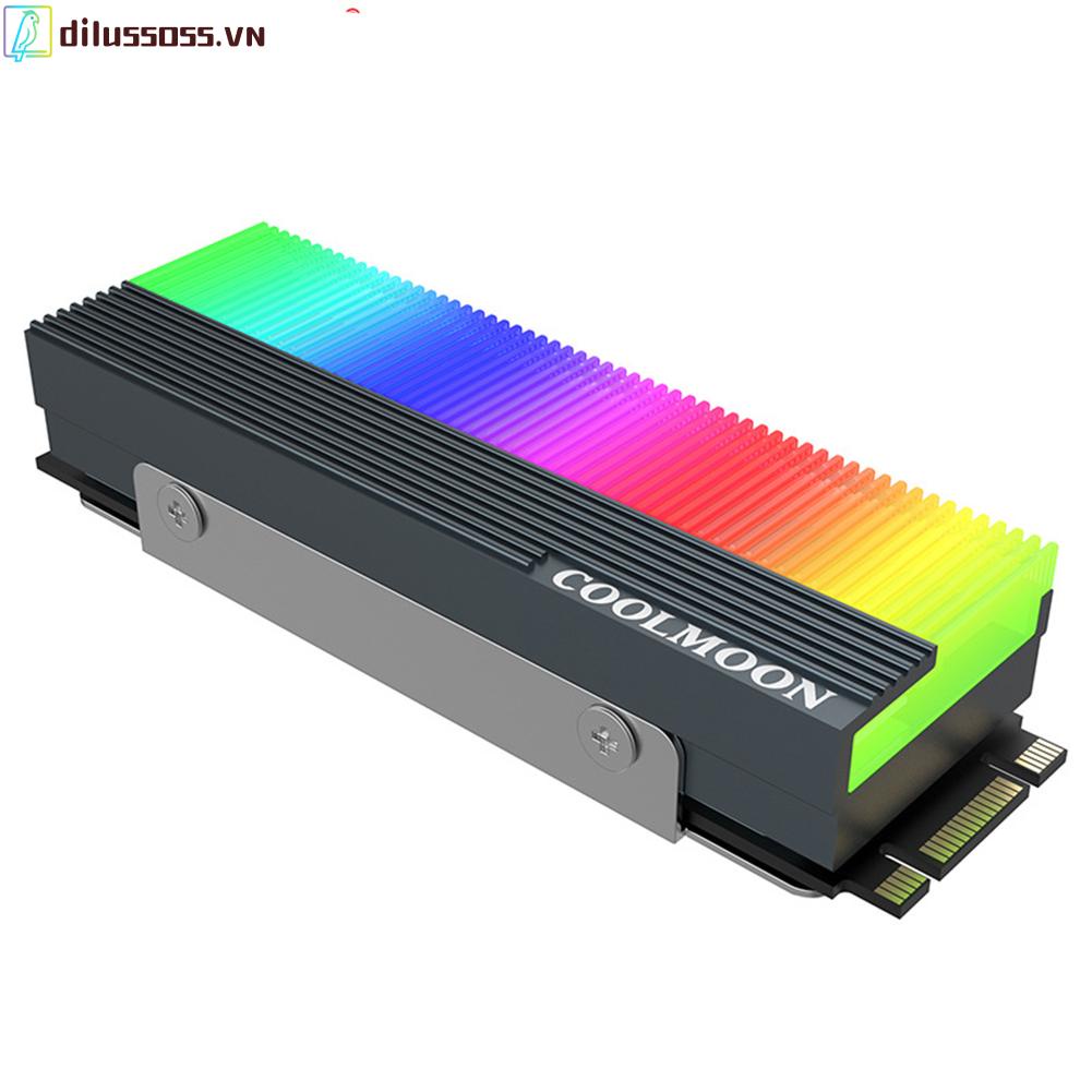 Bộ làm mát tản nhiệt ssd coolmoon cm-m2a m.2 2280 argb solid state disk radiator