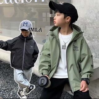 Áo khoác trẻ em amila áo khoác mùa xuân và mùa thu áo khoác trẻ em lớn áo khoác trẻ em mùa xuân áo khoác mỏng có mũ trùm đầu
