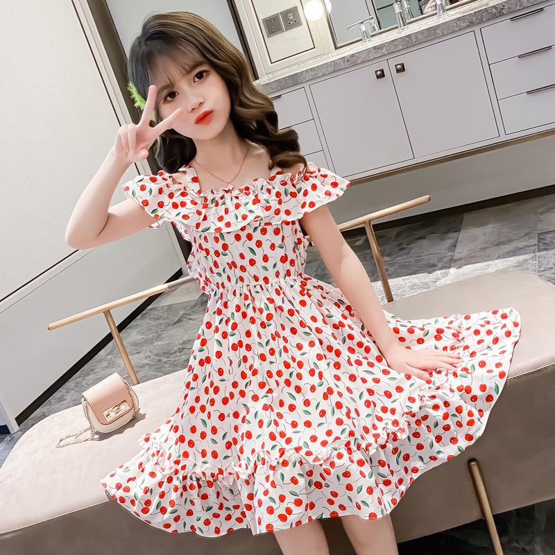 Đầm Chiffon Mùa Hè Phong Cách Hàn Quốc Mới Cho Bé Gái 3-12 Tuổi
