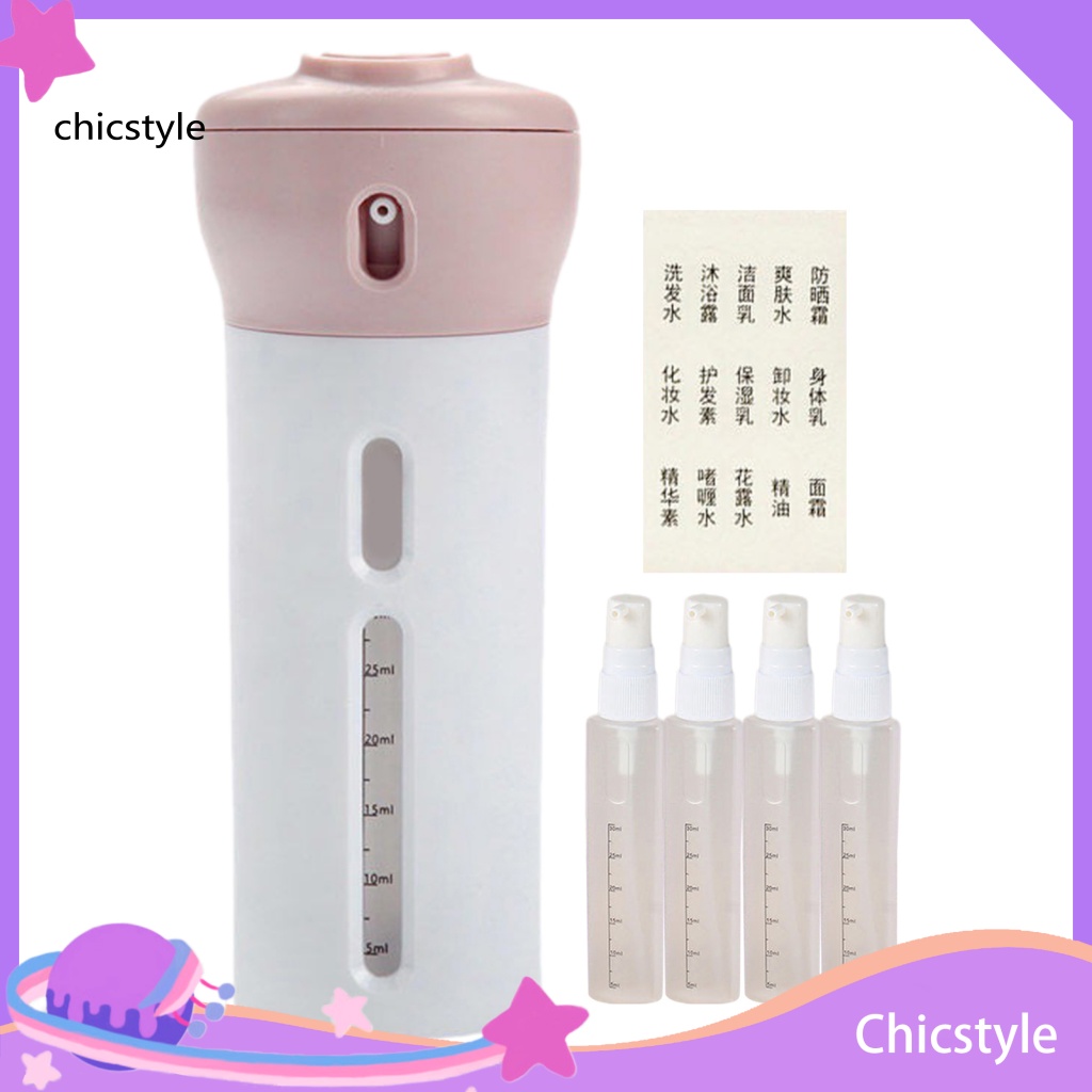 Chic 1 bộ chai phân phối du lịch di động khách sạn cung cấp sữa tắm chai phân phối kem lỏng chai chống rò rỉ-proof