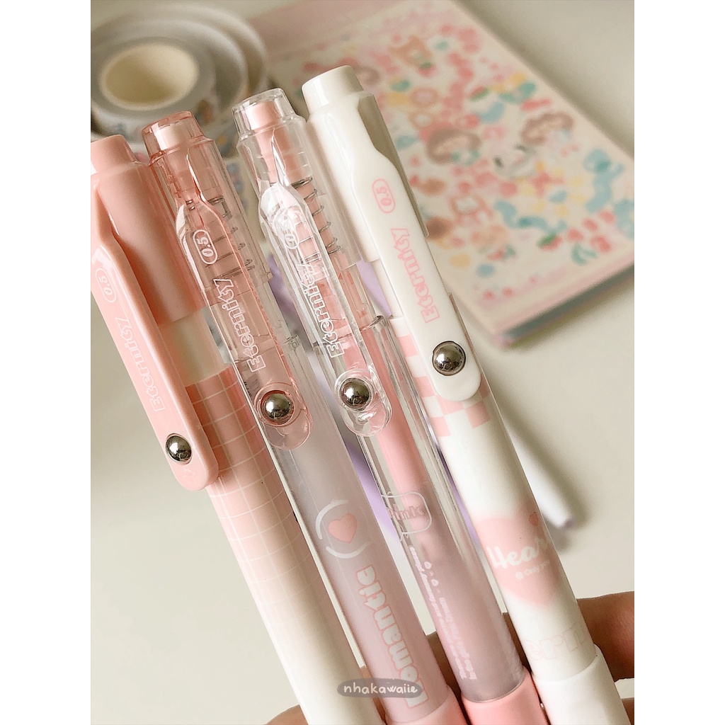 Bút bi gel mực đen Mura cute ngòi kim 0.5mm Nhà Kawaii