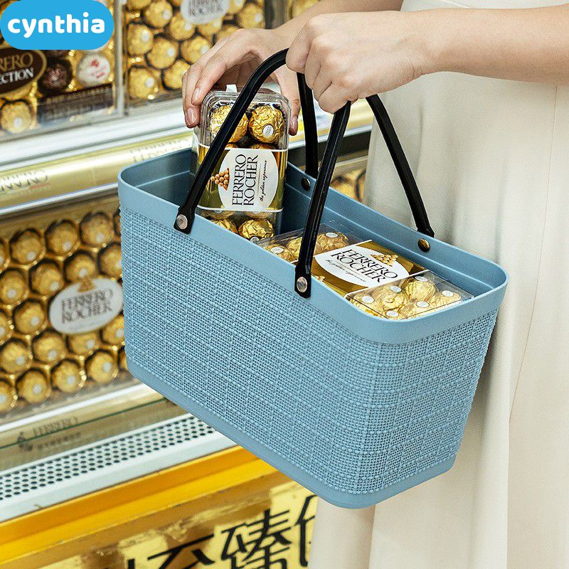 Giỏ phòng tắm bằng nhựa Giỏ đựng vòi hoa sen di động Giỏ đựng đồ rửa rỗng có tay cầm Hộp đựng mỹ phẩm ăn nhẹ để mua sắm, phòng tắm, nhà bếp, ký túc xá đại học, dã ngoại, du lịch cyn