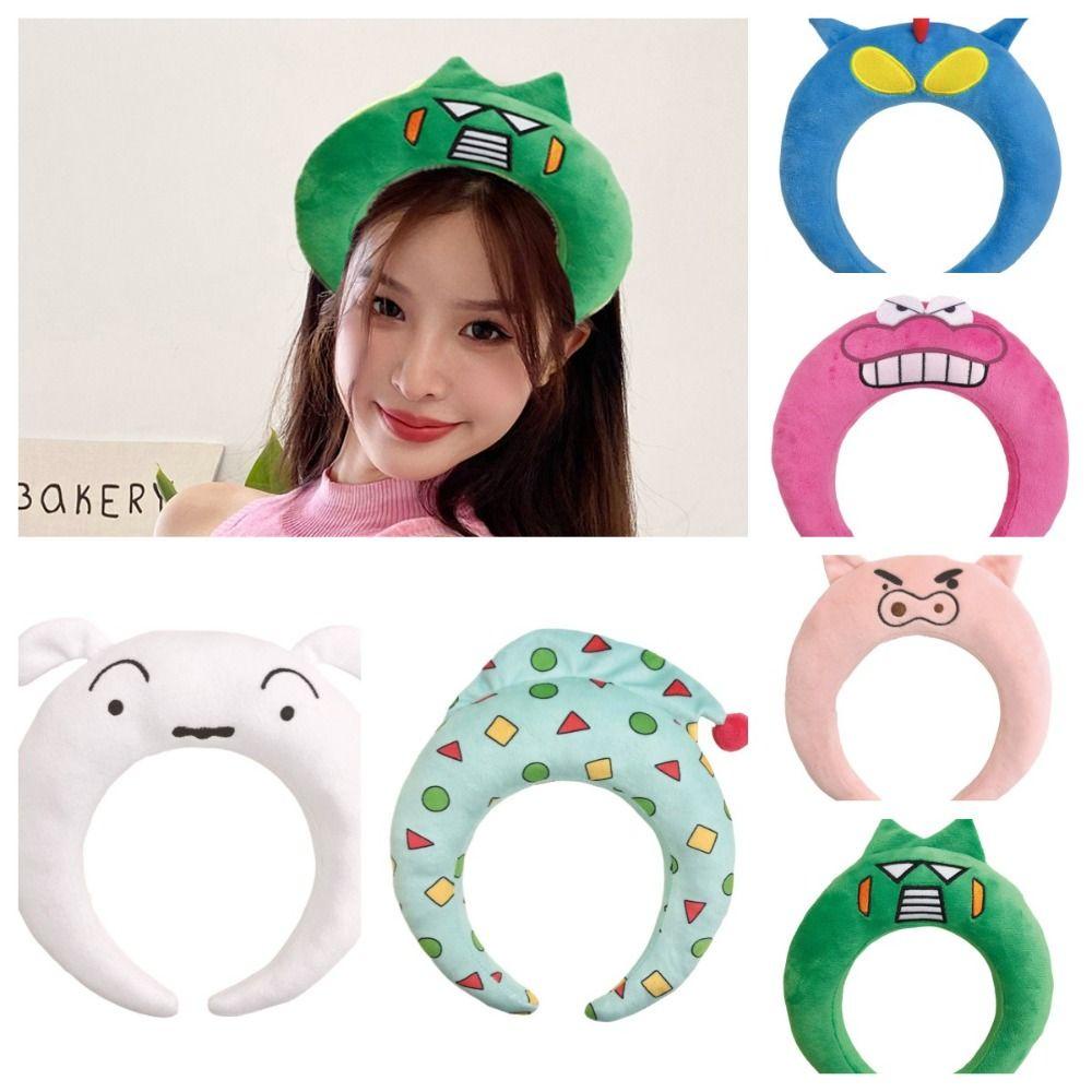 Shanlin Băng Đô Cài Tóc Bằng Vải Bông Ba Chiều Hình shin-chan Vui Nhộn Hóa Trang Phong Cách Hàn Quốc