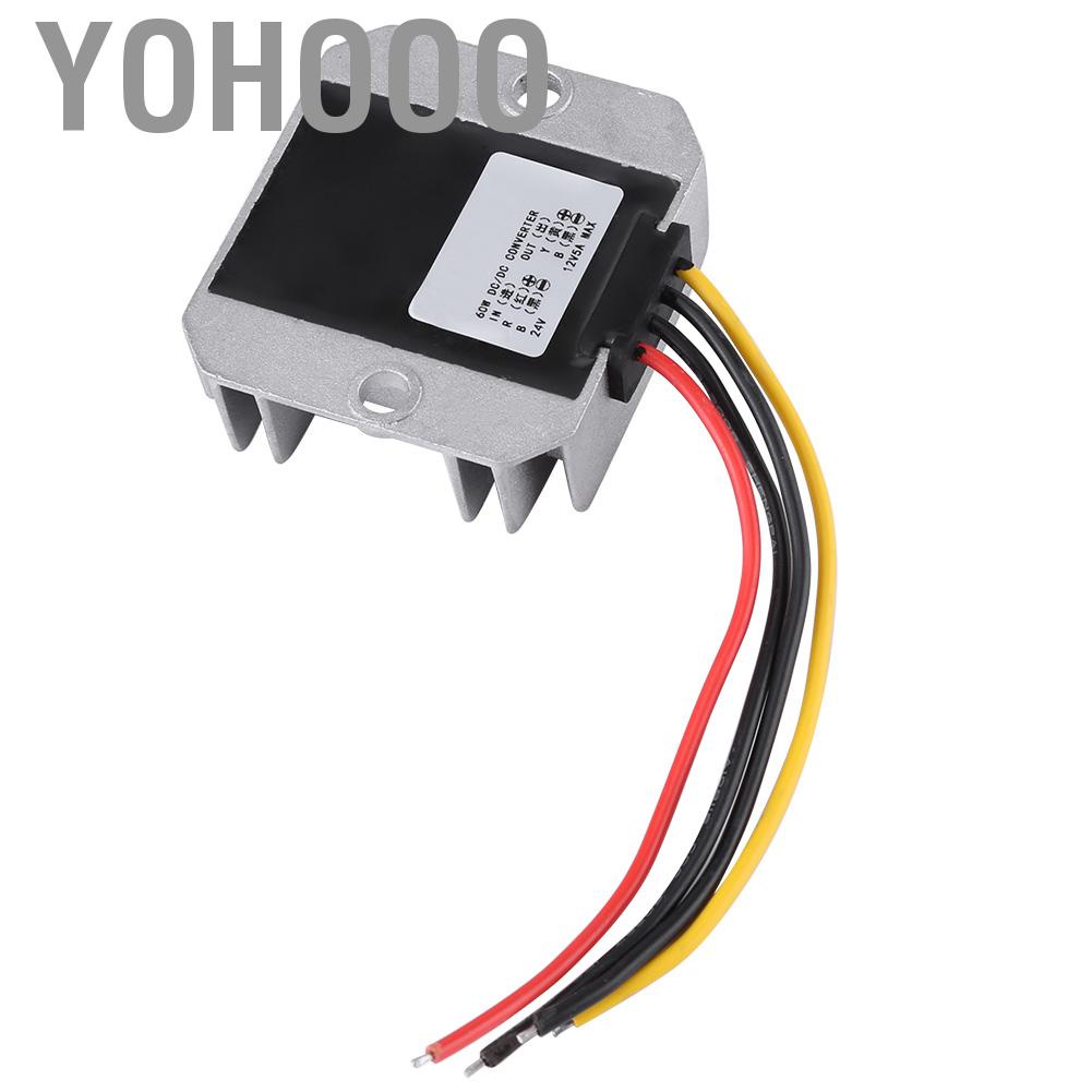 Yohooo DC-DC 24V To 12V Car  DC Converter 5A 60W Voltage Inverter Module Power Supply for Vehicle