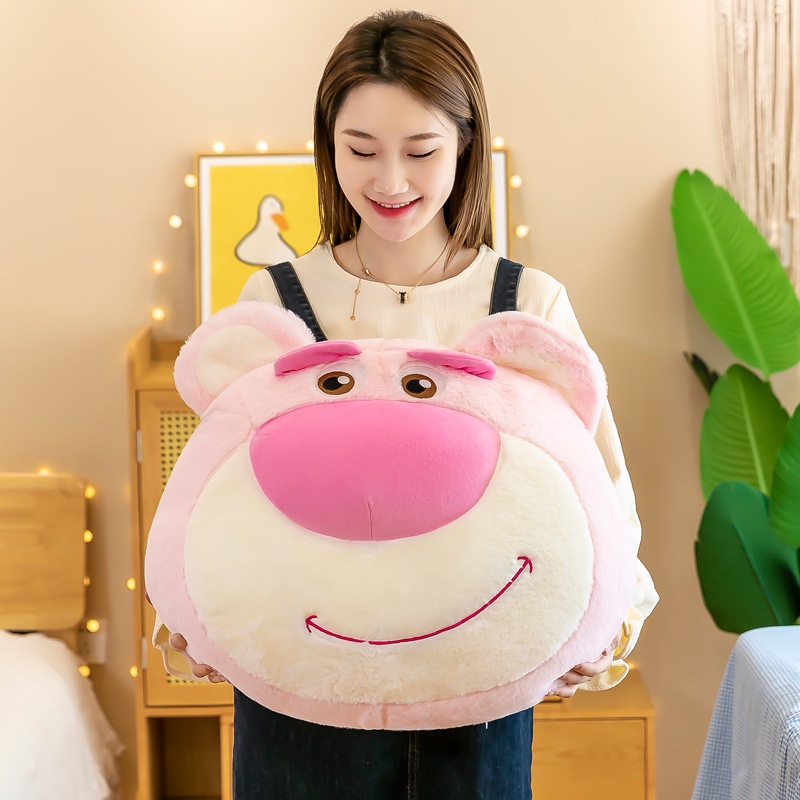 Gối Ôm Nhồi Bông Thiết Kế Hình Chú Gấu / Dâu Tây Ba Chiều Dễ Thương