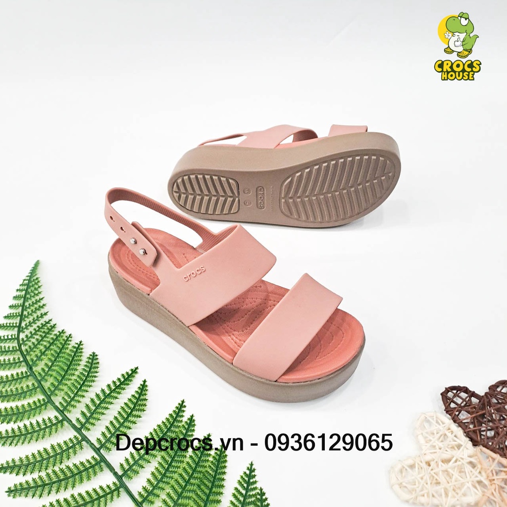 Sandal xuồng crocs brooklyn quai nhựa đế 5 phân cao cấp, xăng-đan cross đế xuồng nữ siêu êm - Cross house