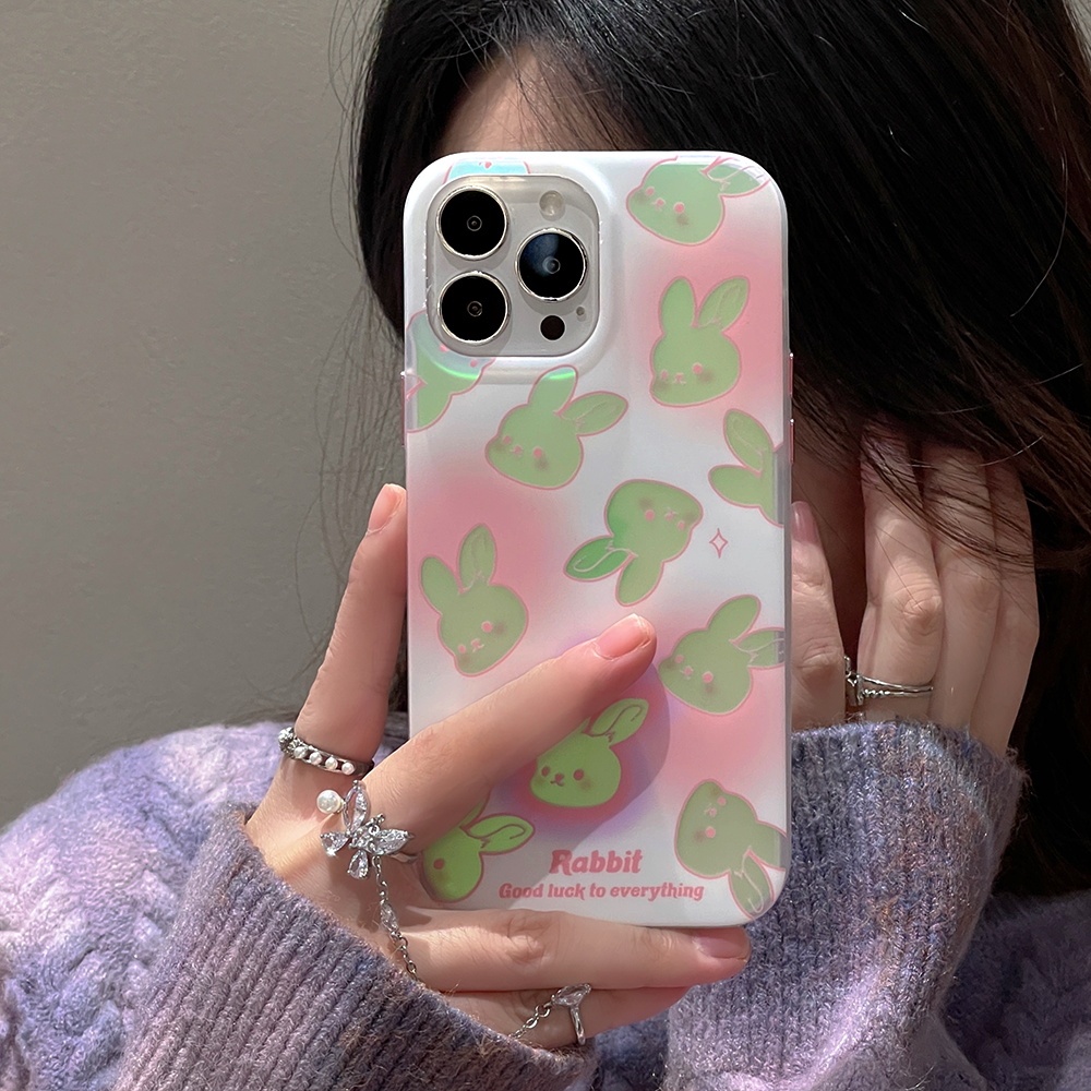 Ốp Điện Thoại IMD Mềm Dày Dặn Chống Sốc Hình Thỏ Dễ Thương Cho IPhone 14 13 12 11 Pro Max