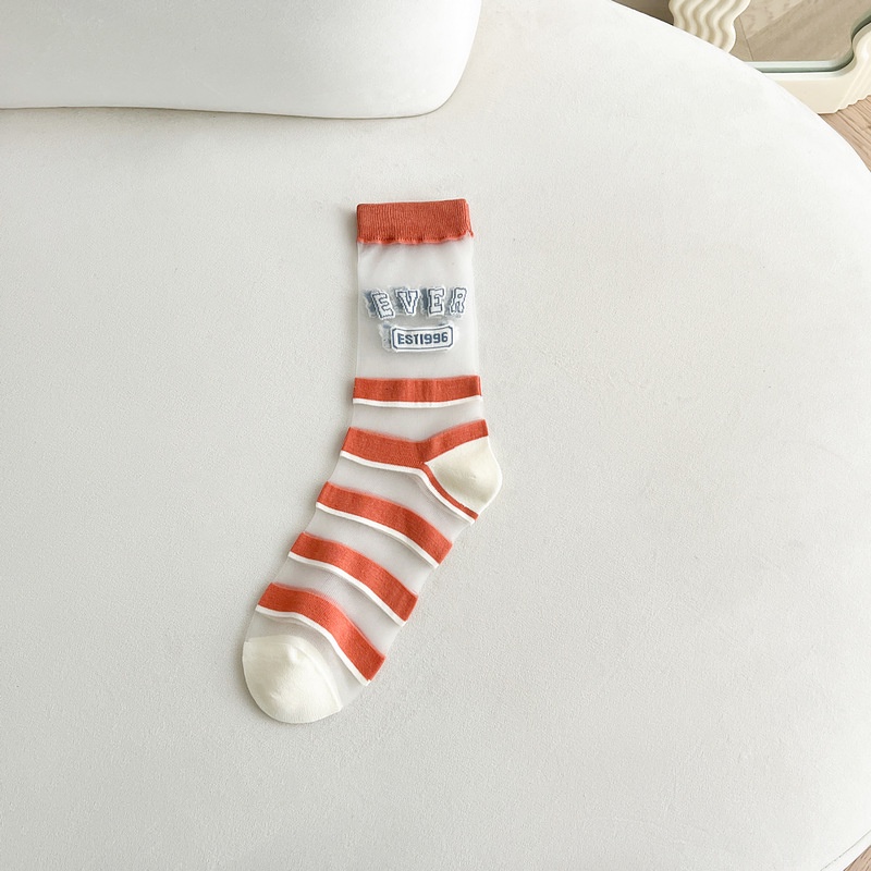 Tất Lụa Trong Suốt In Chữ Thời Trang Xuân Hè Cho Nữ