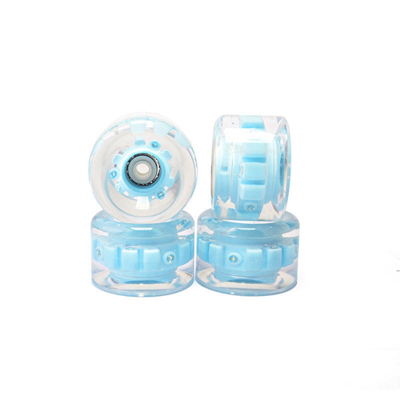 Set 4 Bánh Xe Ván Trượt 6 Bóng Đèn Dạ Quang Bằng PU Co Giãn Cao Cấp